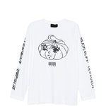 T-shirt a manica lunga stampata in bianco Simone rocha - uomo 