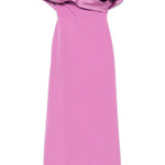 Abito lungo con scollo asimmetrico in viola Rhea Costa - donna 