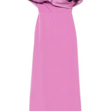 Abito lungo con scollo asimmetrico in viola Rhea Costa - donna 