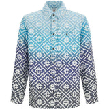 Giacca-camicia con monogramma in celeste e grigio Casablanca - uomo 