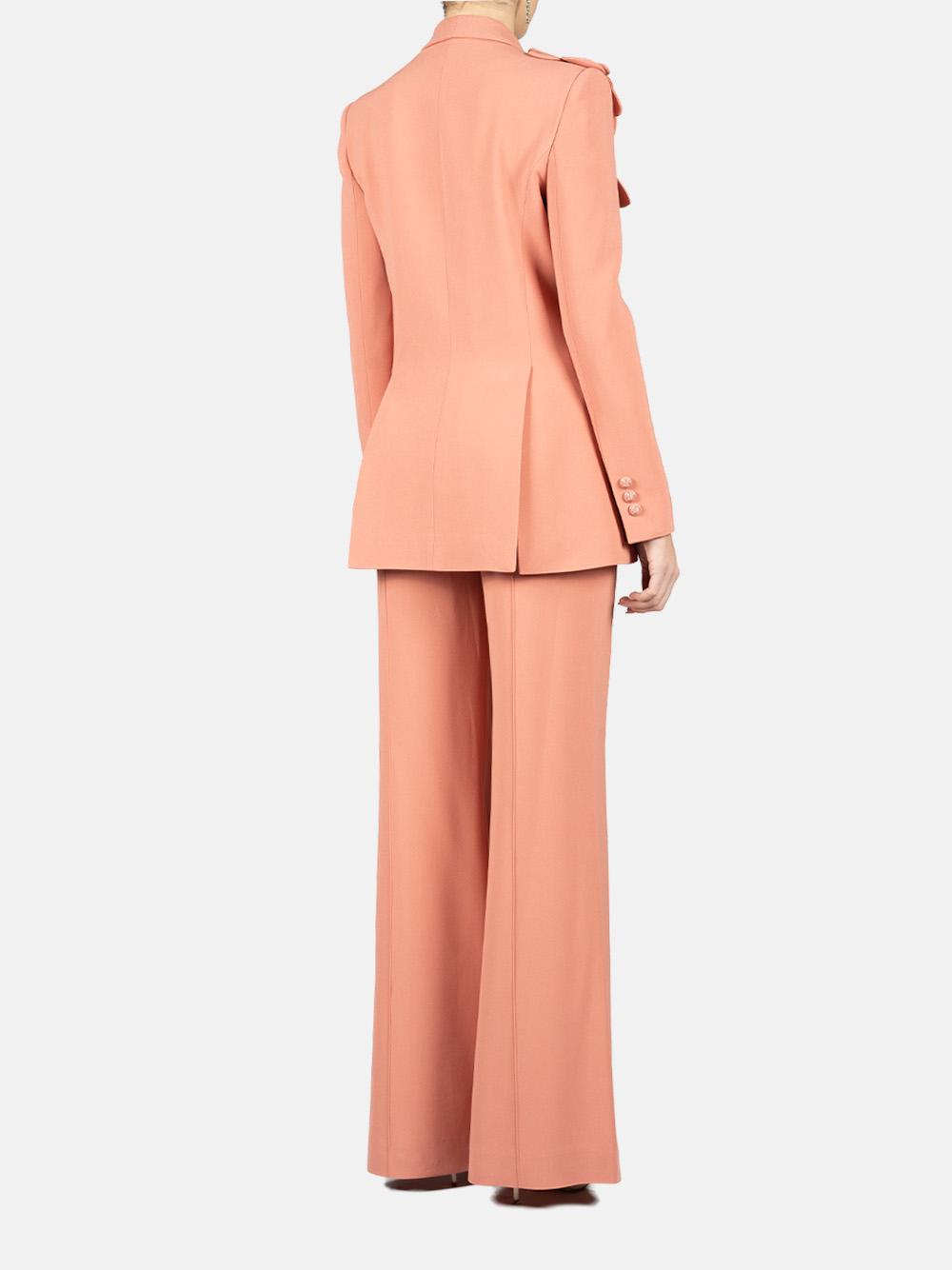 Pantaloni flared in cady a vita alta in rosa Elie Saab - donna 