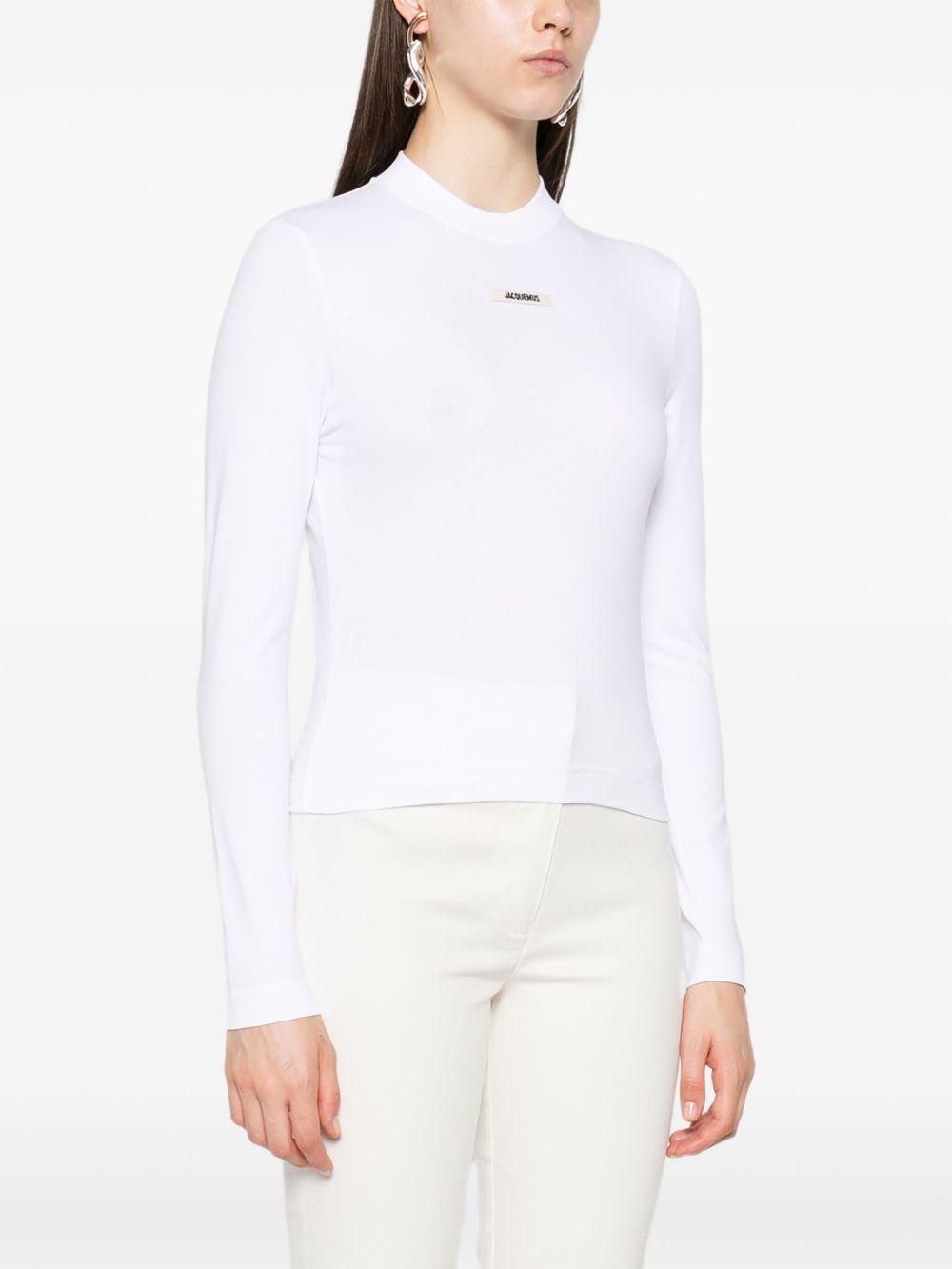 T-shirt a maniche lunghe le tshirt gros grain in bianco Jacquemus - donna 