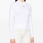 T-shirt a maniche lunghe le tshirt gros grain in bianco Jacquemus - donna 