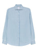 Camicia denim in cotone in celeste Brunello cucinelli - uomo