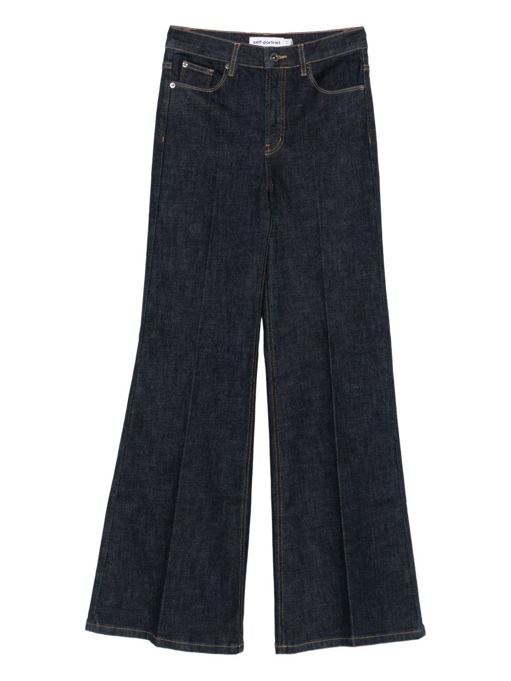 Jeans dritti con 5 tasche in blu Self-portrait - donna 