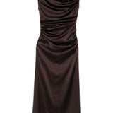 Abito con scollo drappeggiatto in marrone Staud - donna 
