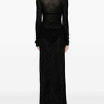 Abito lungo con borchie in nero Rabanne - donna 