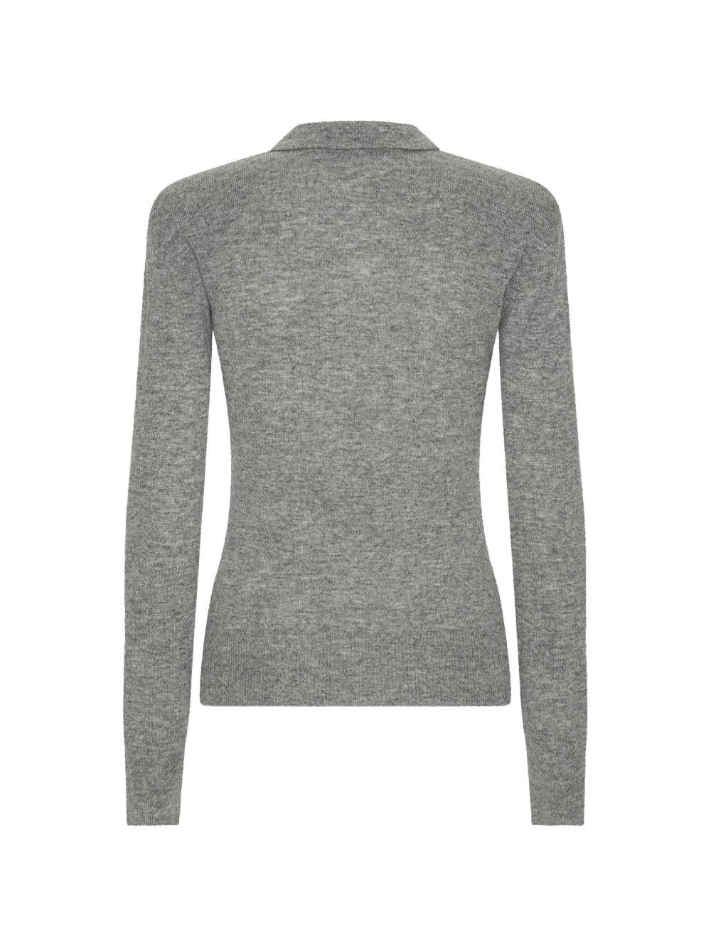 Polo a maniche lunghe in grigio 