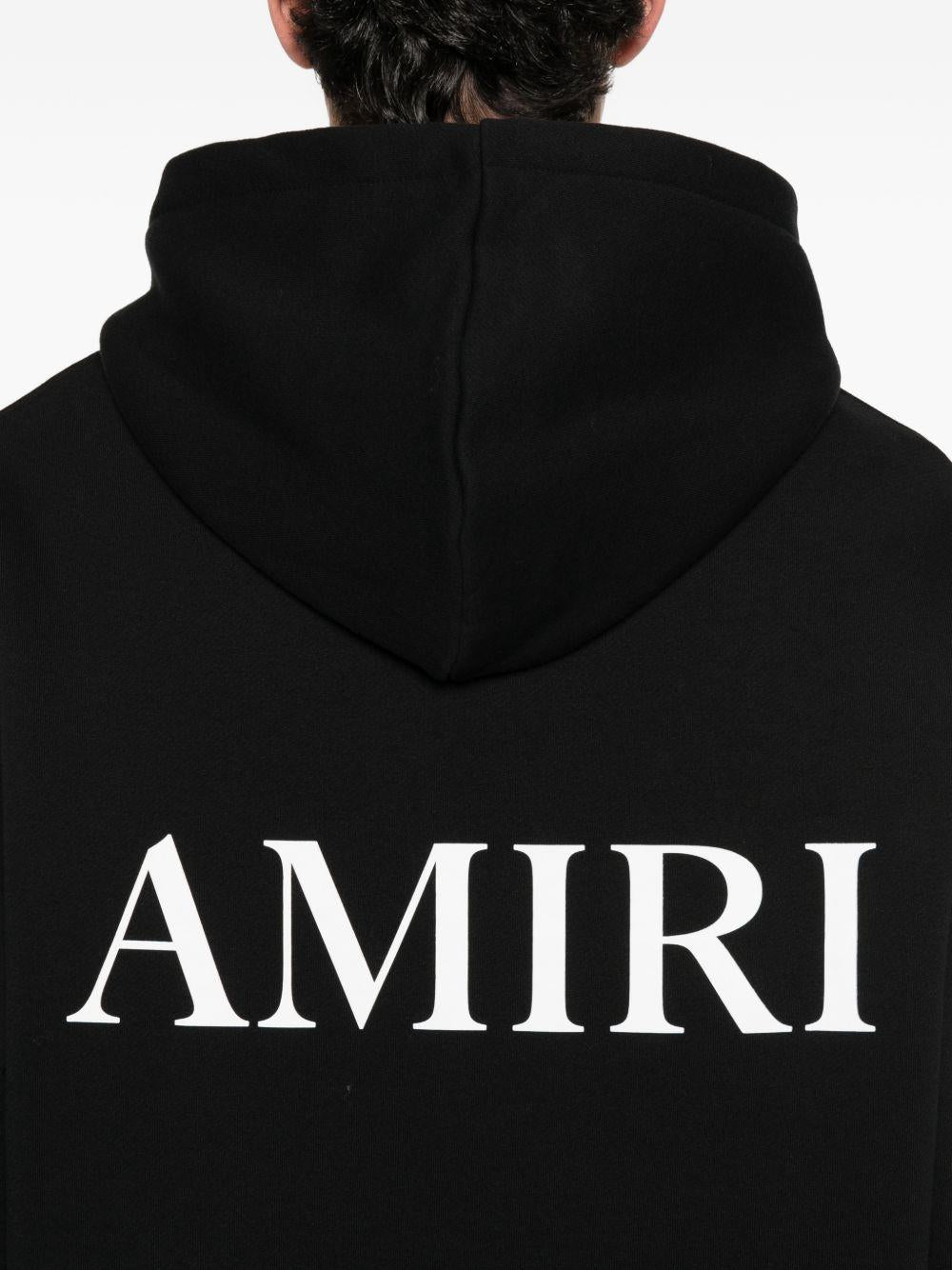 Felpa con cappuccio e ricamo con logo in nero 