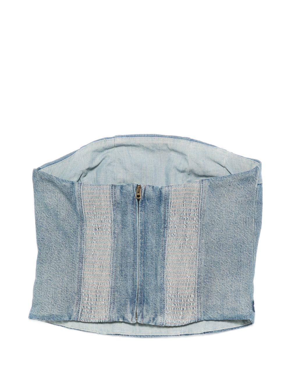 Top denim con zip in blu Levi's blue tab - donna 
