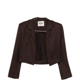 Blazer crop in lino in marrone Batakovic - donna 