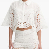 Camicia Storm in pizzo sangallo in bianco Charo ruiz ibiza 1989 - donna 