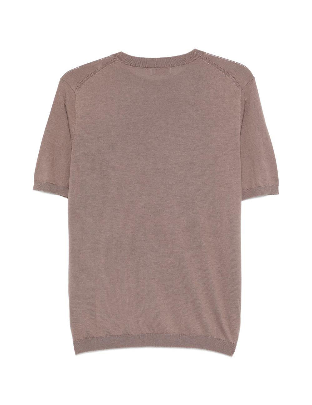 T-shirt a maniche corte con scollo girocollo in marrone Kangra - uomo 