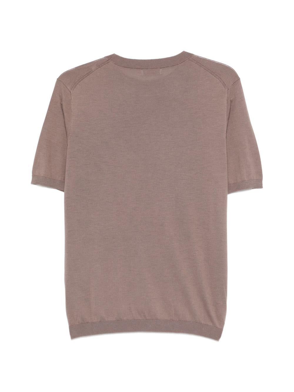T-shirt a maniche corte con scollo girocollo in marrone Kangra - uomo 