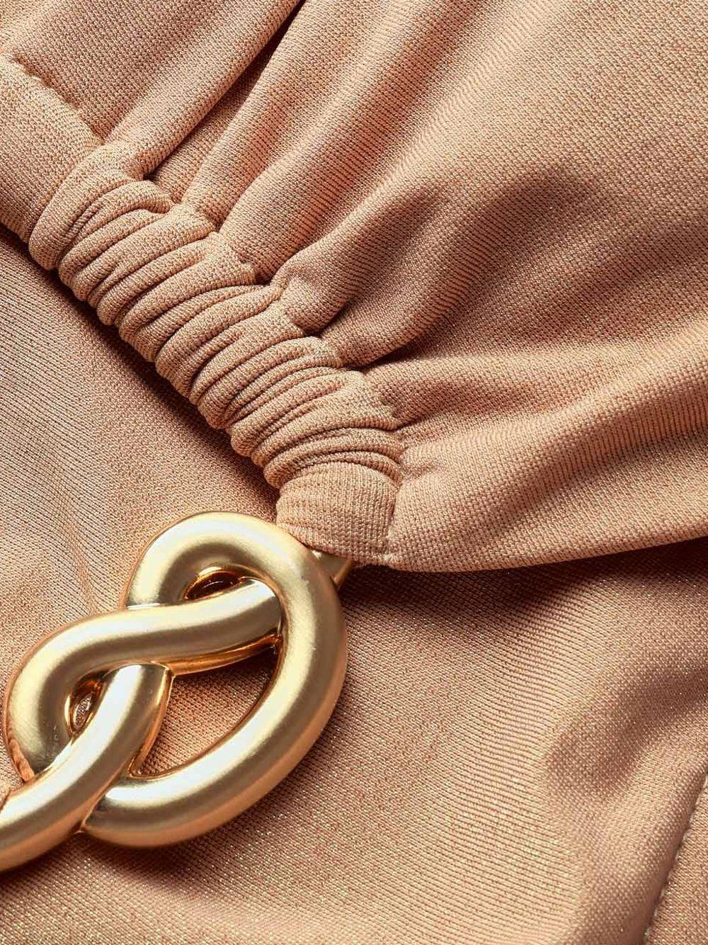 Set bikini con finiture metalliche solstice metallic in beige 