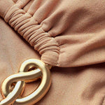 Set bikini con finiture metalliche solstice metallic in beige 
