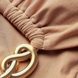 Set bikini con finiture metalliche solstice metallic in beige 