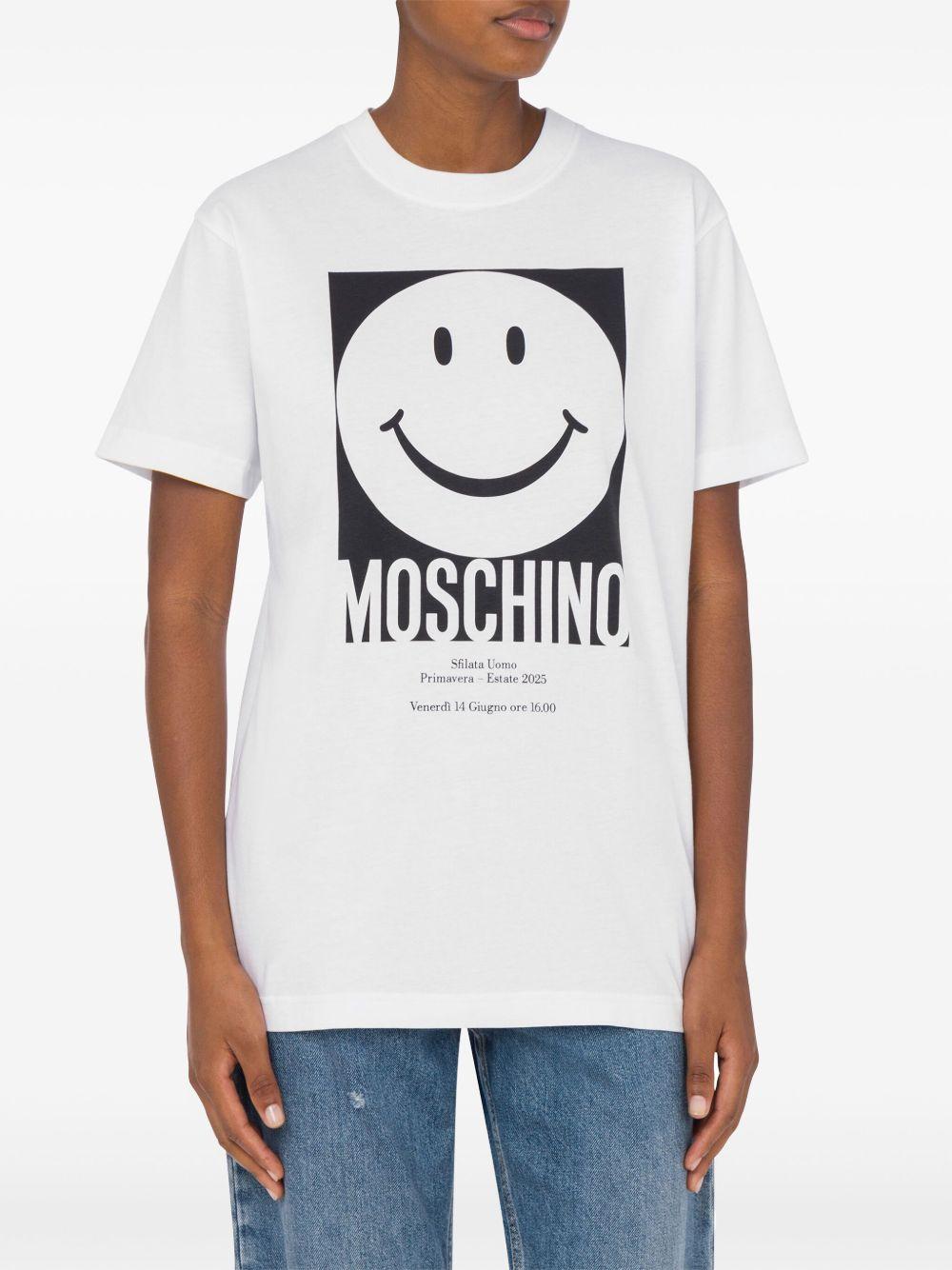 T-shirt con stampa in bianco Moschino - donna 