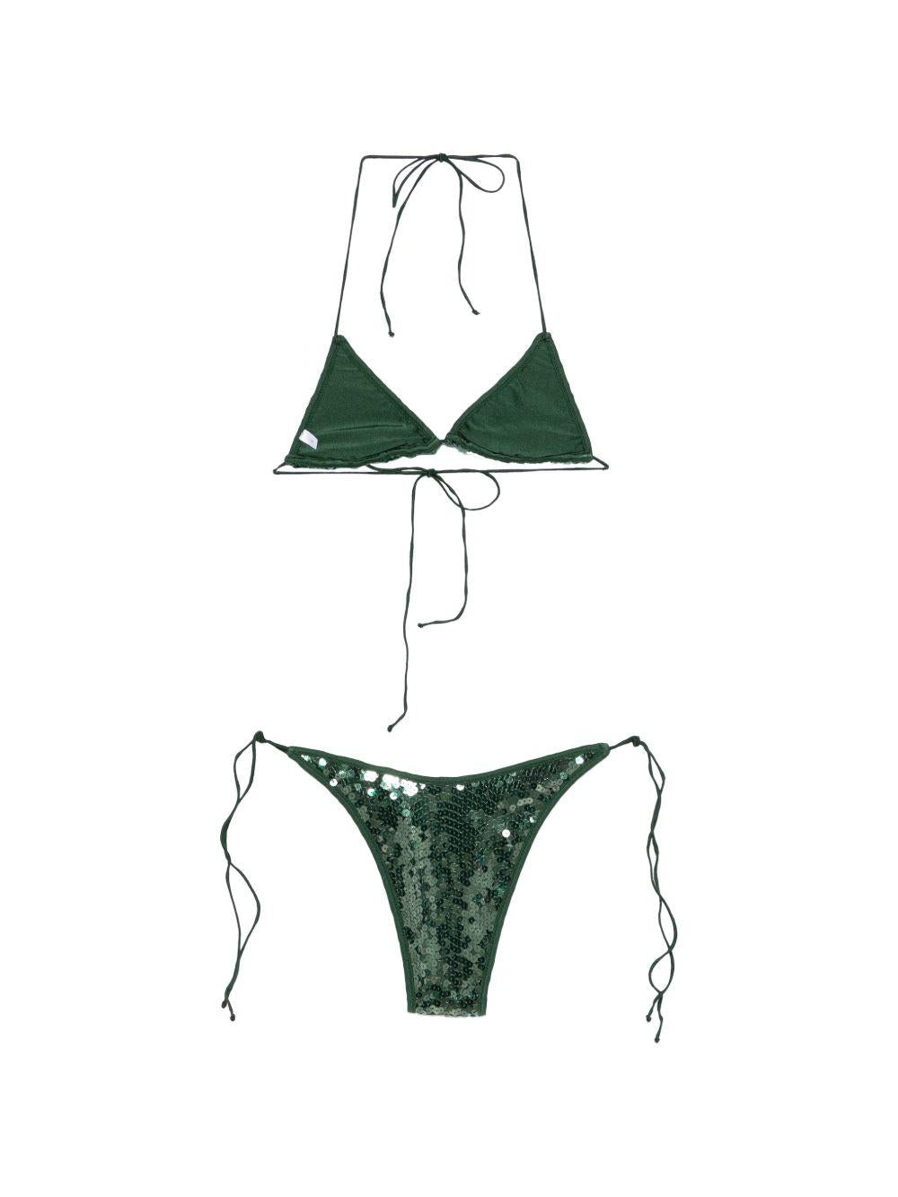 Bikini Marylin con paillettes in verde Oséree - donna 