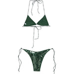 Bikini Marylin con paillettes in verde Oséree - donna 