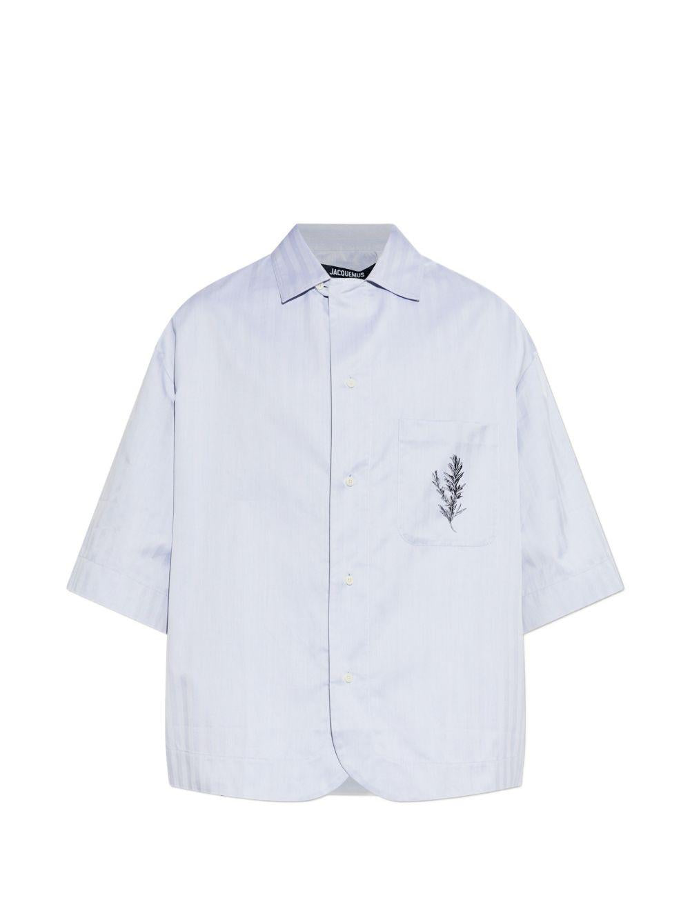 Camicia a maniche corte la chemise gardian in blu Jacquemus - uomo 