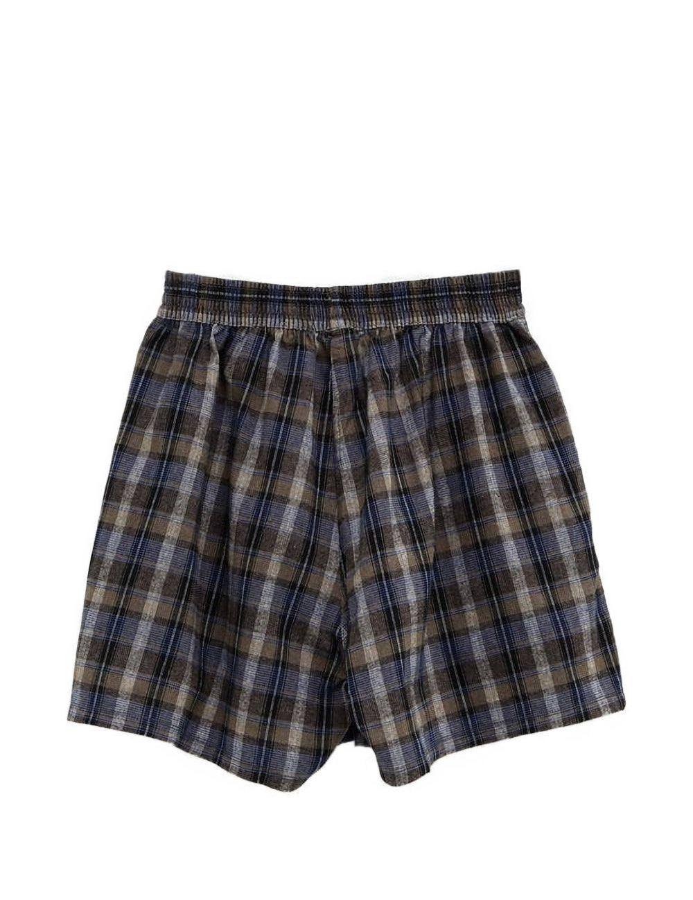 Boxer a quadri in marrone e blu Erl - unisex 
