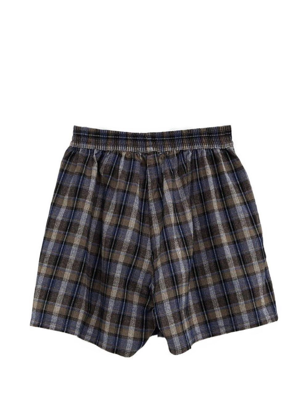 Boxer a quadri in marrone e blu Erl - unisex 