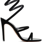 Sandali in velluto cleo in nero Rene caovilla - donna 