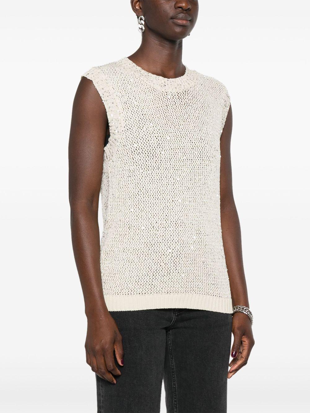 Top Melyssa con paillettes in bianco Golden goose - donna 