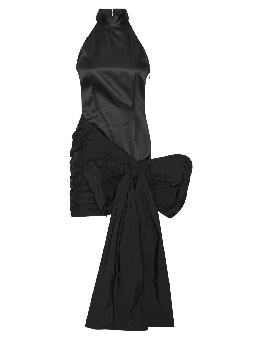 Abito corto con fiocco in nero Rotate - donna 