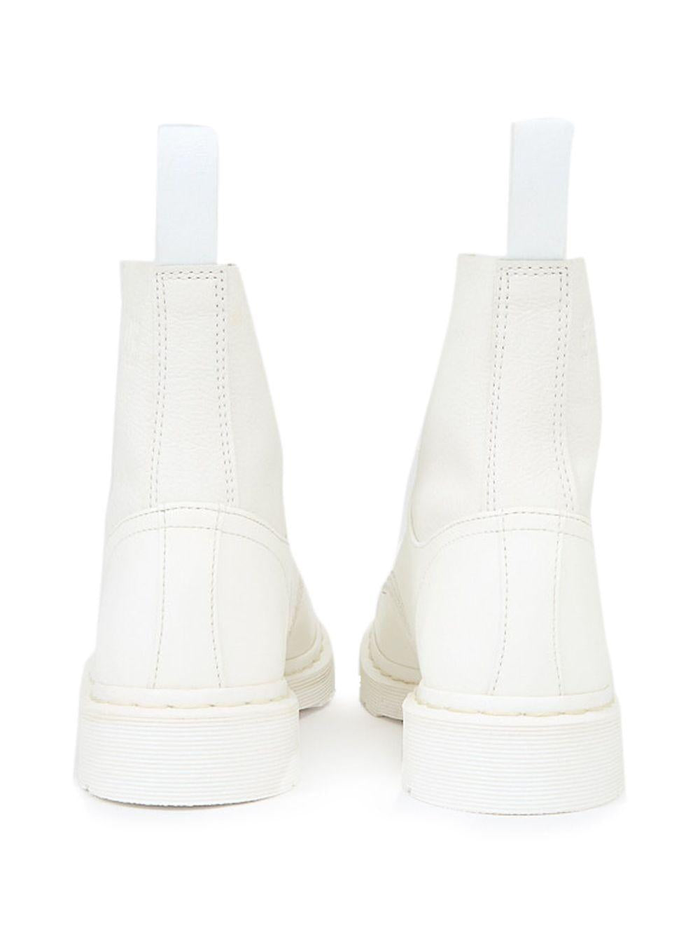 Stivaletti alti con lacci in bianco MM6 x Dr. Martens - donna 