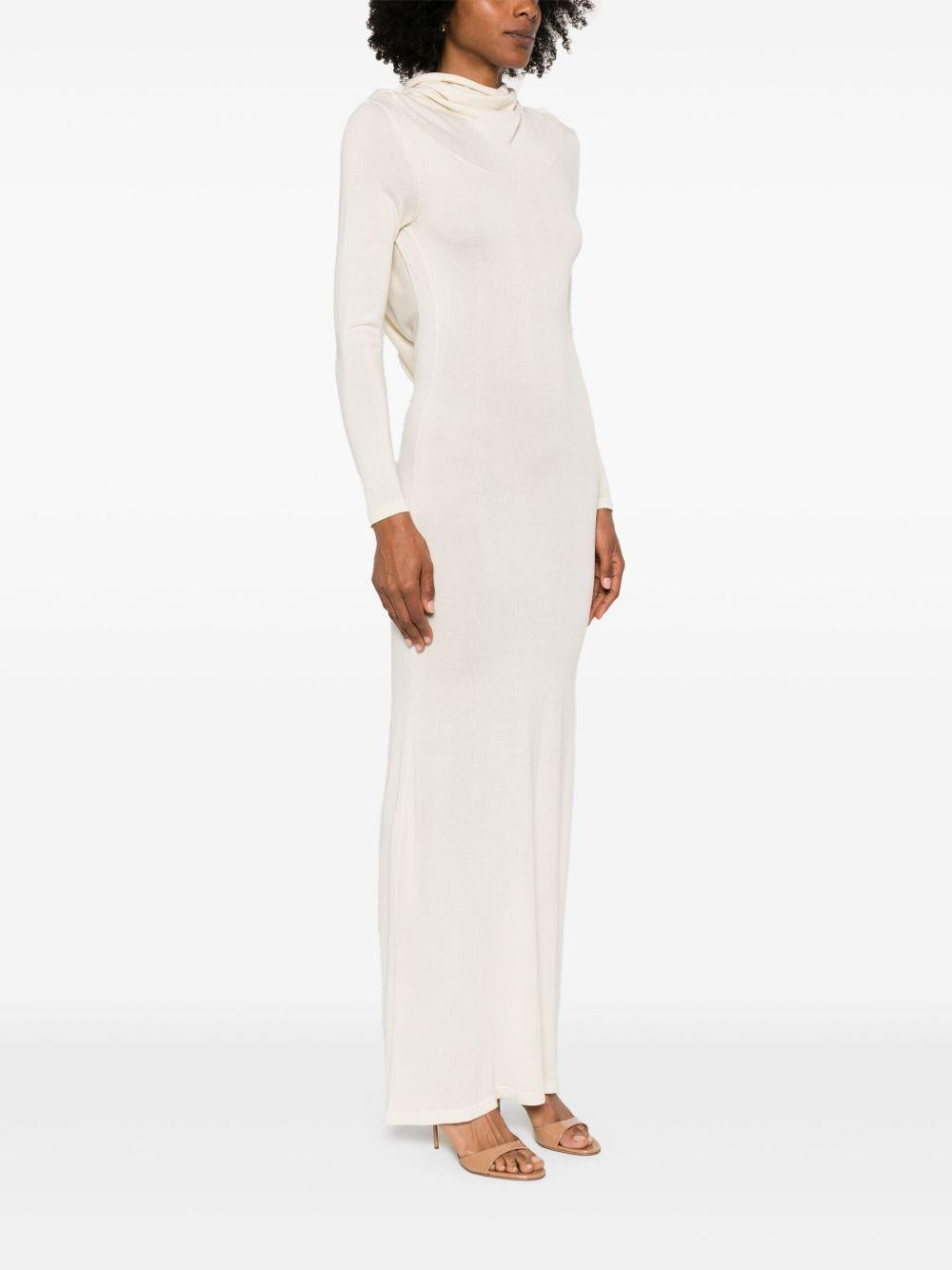 Abito lungo in maglia fine in avorio Aya Muse - donna 