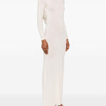 Abito lungo in maglia fine in avorio Aya Muse - donna 