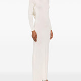 Abito lungo in maglia fine in avorio Aya Muse - donna 