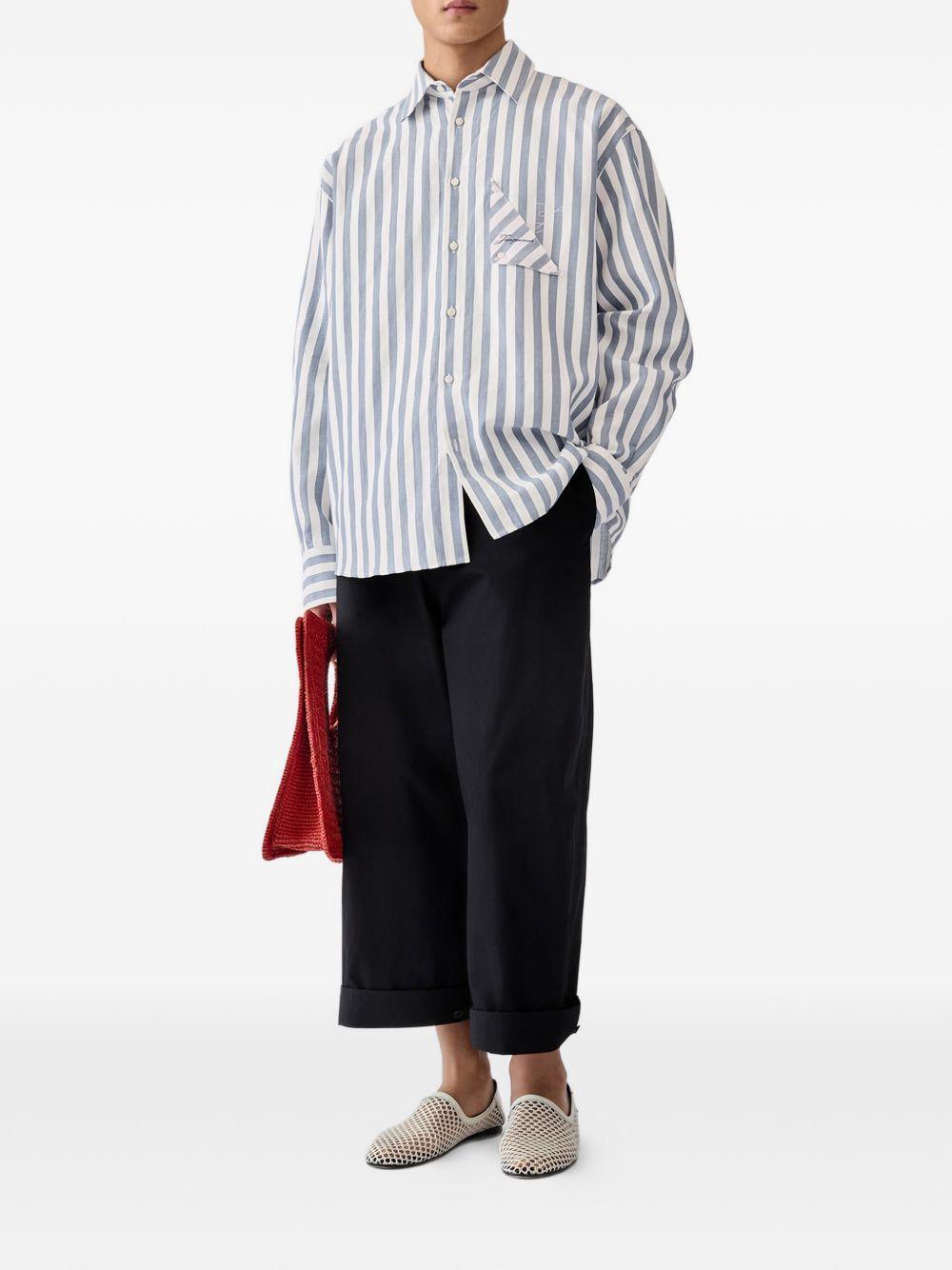 Camicia a righe la chemise voilier in blu Jacquemus - uomo 