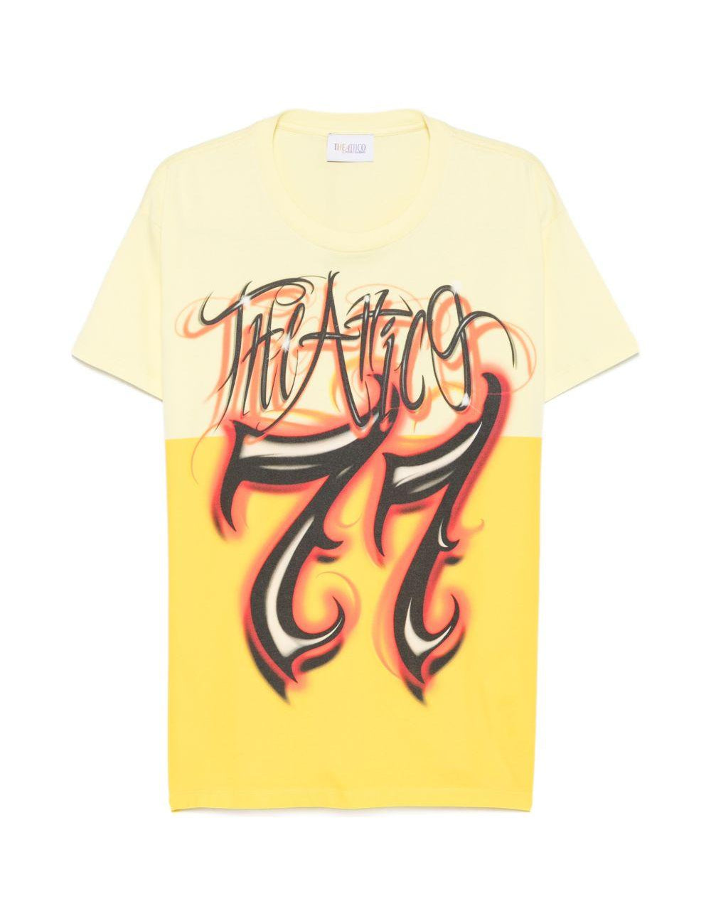 T-shirt con stampa in giallo The attico - donna 