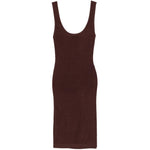 ABITO MIDI SCOLLO ROTONDO IN MARRONE Entire Studios - donna 