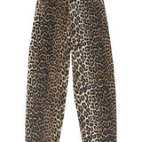 Jeans con stampa leopardata in marrone Ganni - donna 