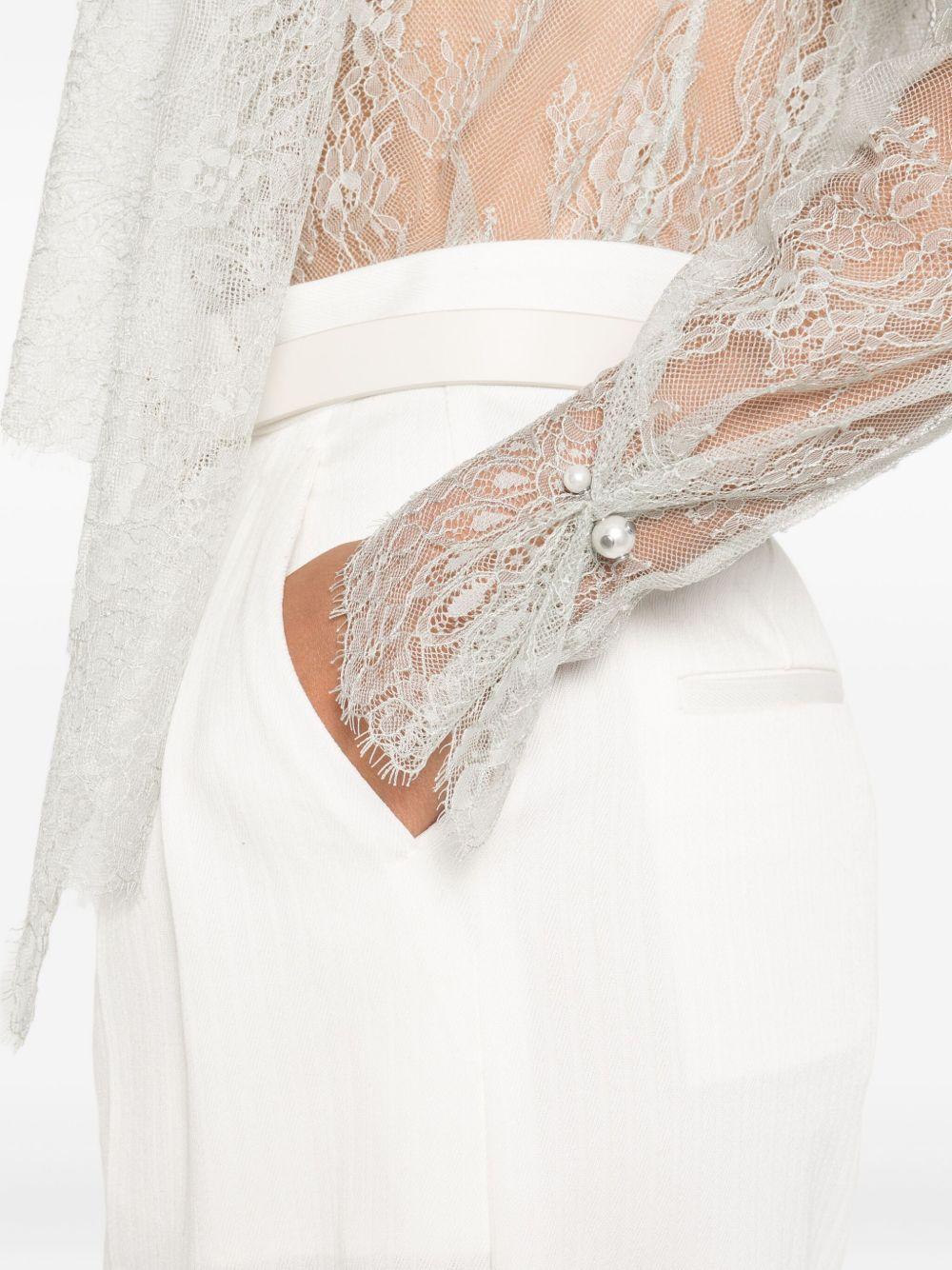Blusa in pizzo grigio chiaro Alberta Ferretti - donna 