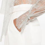 Blusa in pizzo grigio chiaro Alberta Ferretti - donna 