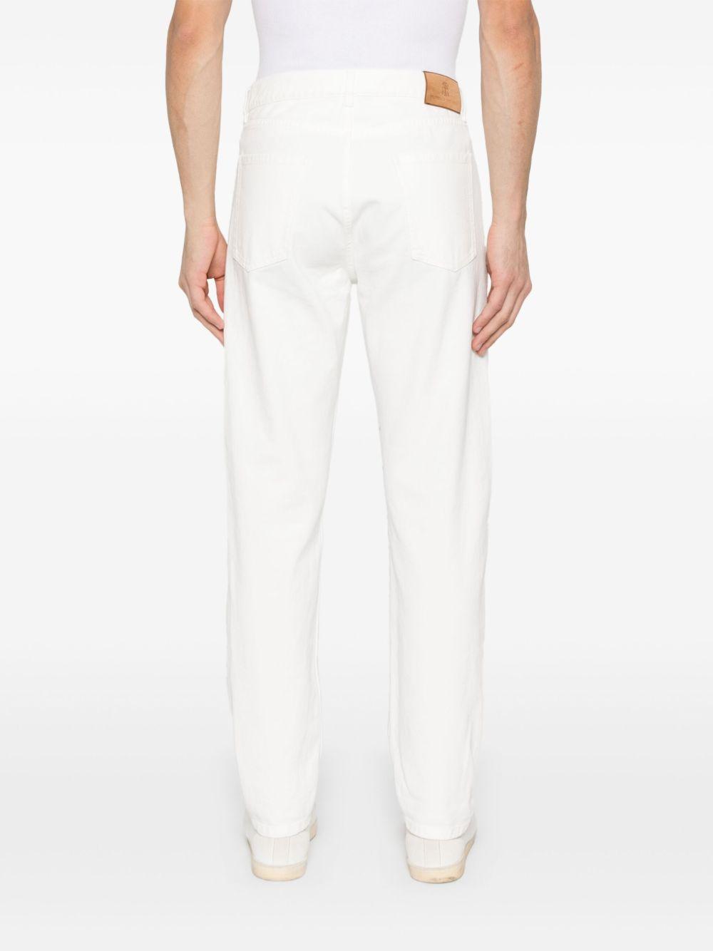Jeans a gamba dritta in bianco Brunello cucinelli - uomo 