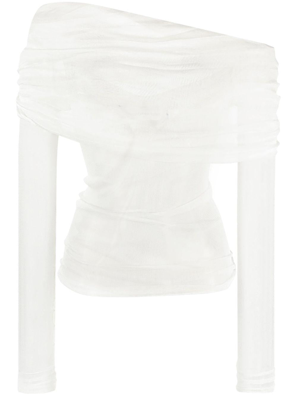 Top veiled in seta in bianco Christopher esber - donna 