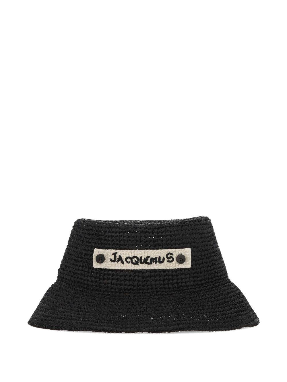 Cappello bucket intrecciato le bob plage in nero Jacquemus - unisex 