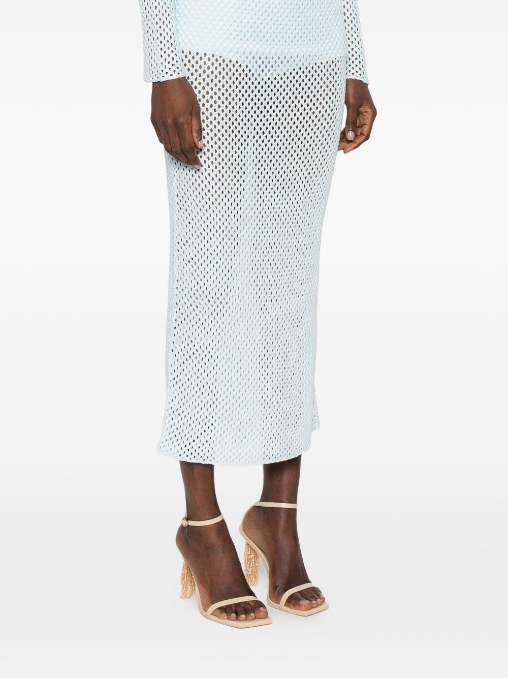 Gonna midi con doppio orlo arricciato in azzurro Simkhai - donna 