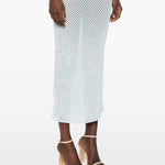 Gonna midi con doppio orlo arricciato in azzurro Simkhai - donna 