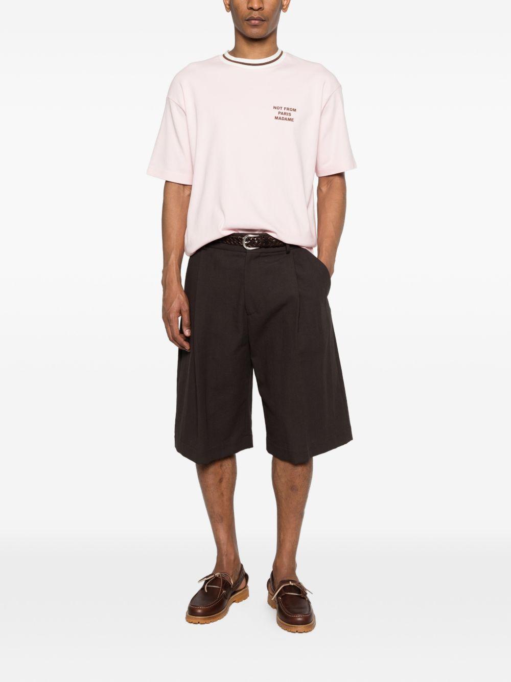 T-shirt con bordi a coste in bianco Drole de monsieur - uomo 