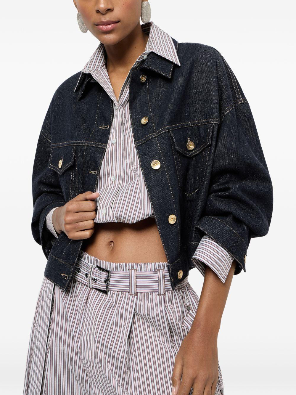 Giacca crop denim in blu Brunello Cucinelli - donna 