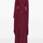 Abito lungo drappeggiato in borgogna Alberta Ferretti - donna 