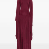 Abito lungo drappeggiato in borgogna Alberta Ferretti - donna 