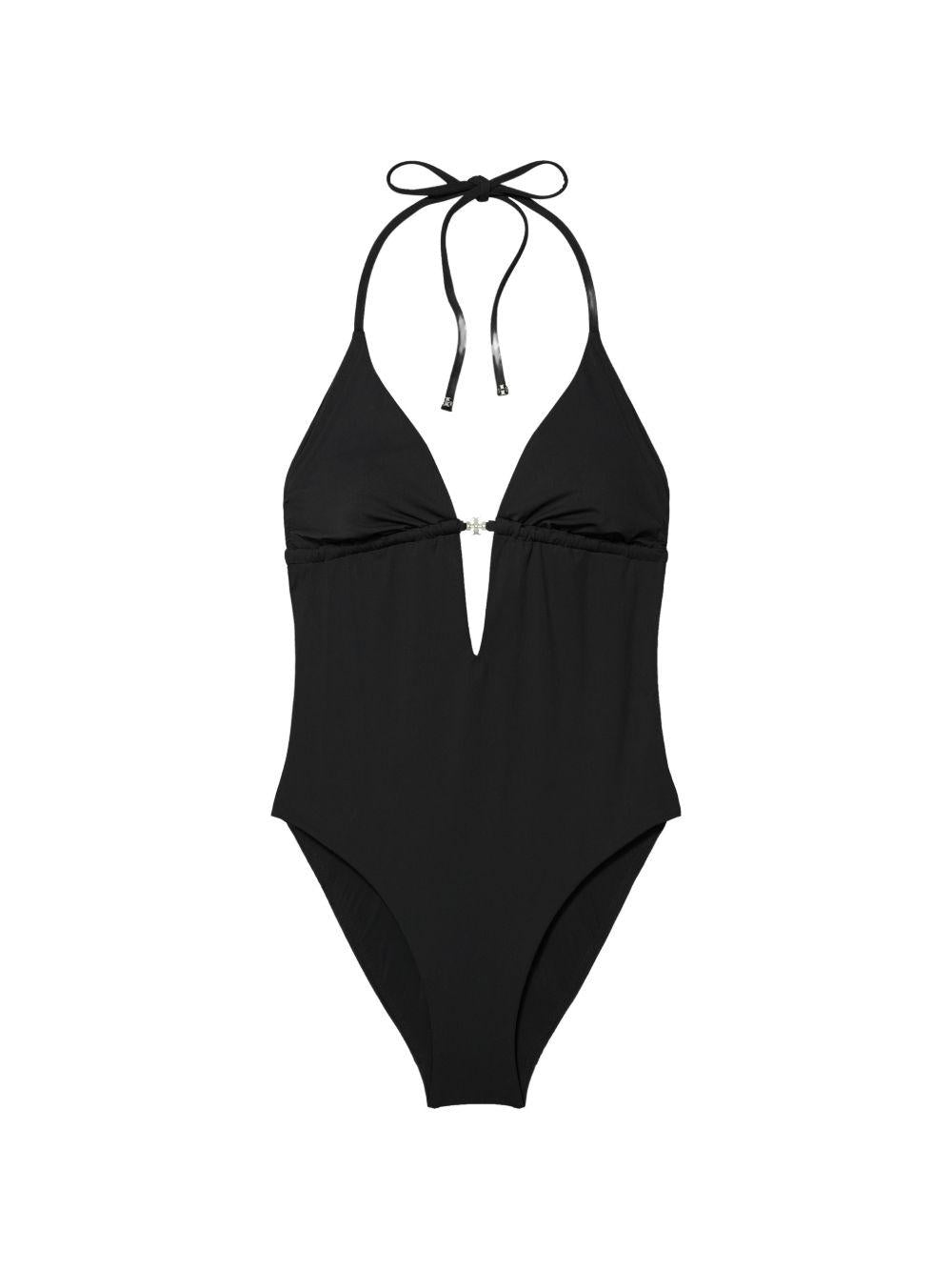 Costume da bagno con anello in nero Tory burch - donna 